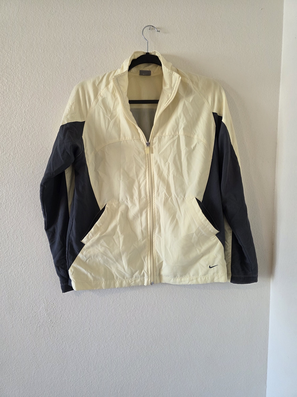 Nike Cream and Black Colorblock Bomber Jacket